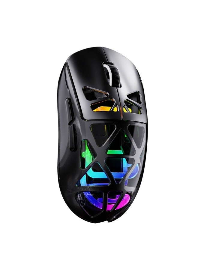 M7 Lightweight Three-mode Bluetooth Wireless Charging Gaming Mouse RGB Luminous Transparent Office Mouse - Image 1